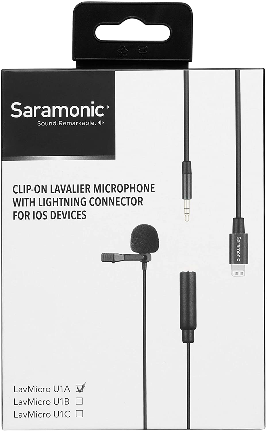 Saramonic Lavmicro U1A, Micro Thu Âm Kẹp Áo Dùng Cho Điện Thoại Iphone - Hàng Chính Hãng