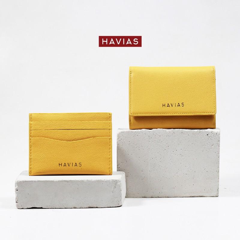 Couple Ví Heart3 Gold Mini Wallet &amp; Mini HAVIAS Pie Yellow