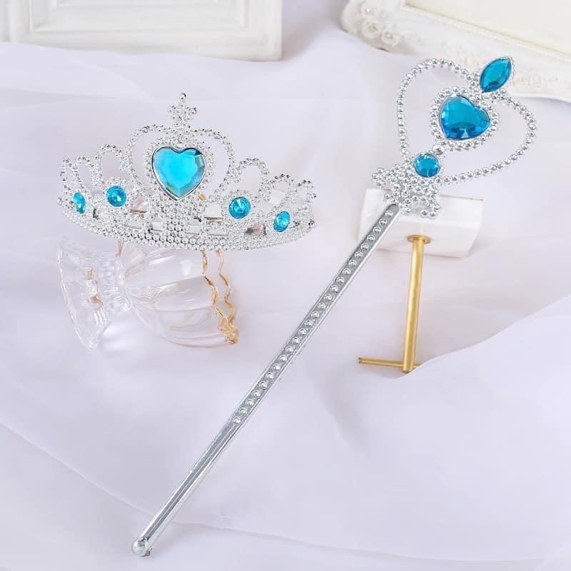 Set vương miện, gậy, bím tóc hoá trang công chúa Elsa