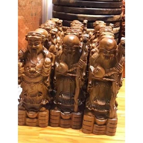 Tượng Tam Đa :Phúc Lộc Thọ ,gỗ bách xanh,KT 30*11*11cm - shop đồ gỗ Nhân ái