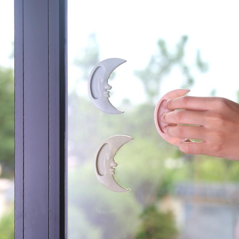 Bộ 2 Miếng nhựa cầm tay cho cửa kéo hình mặt trăng phong cách tối giản, bạn có thể dán trên cửa, rất tiện lợi HT655