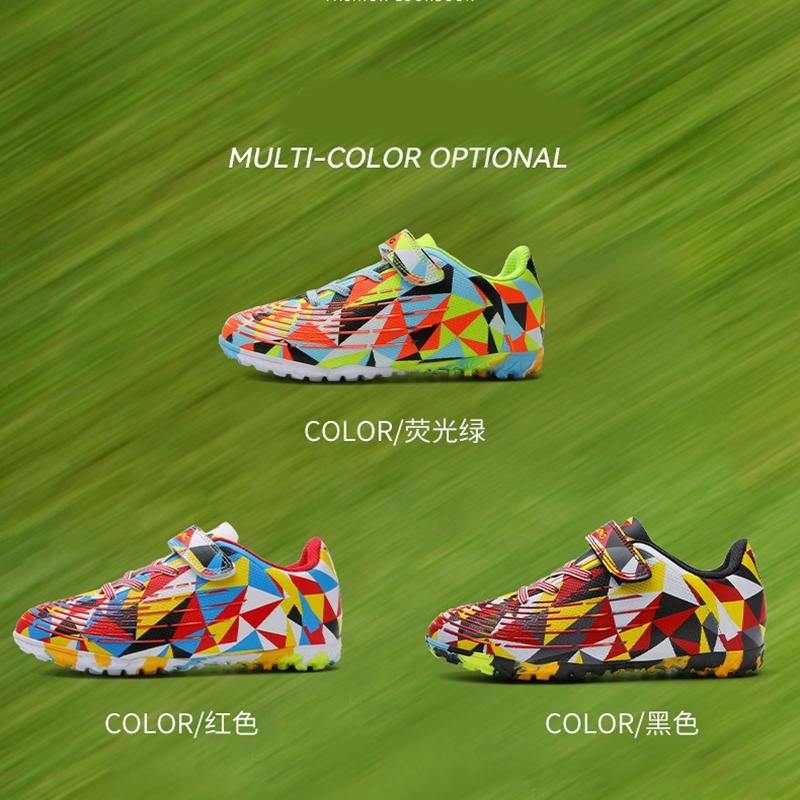 Chuyên Nghiệp Giày Bóng Đá Trẻ Em Bé Trai Và Bé Gái Bóng Đá Giày Gai Ngoài Trời Chống Trượt Chống Ma Sát Huấn Luyện Thể Thao Giày Color: black gold Shoe Size: 34