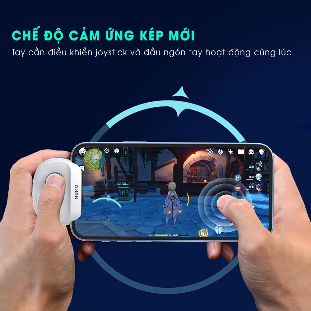Tay cầm chơi game đện thoại MEMO MB01 - Joystick macro combo tổ hợp phím ghìm tâm auto tap, kết nối bluetooth mượt mà - Hàng nhập khẩu