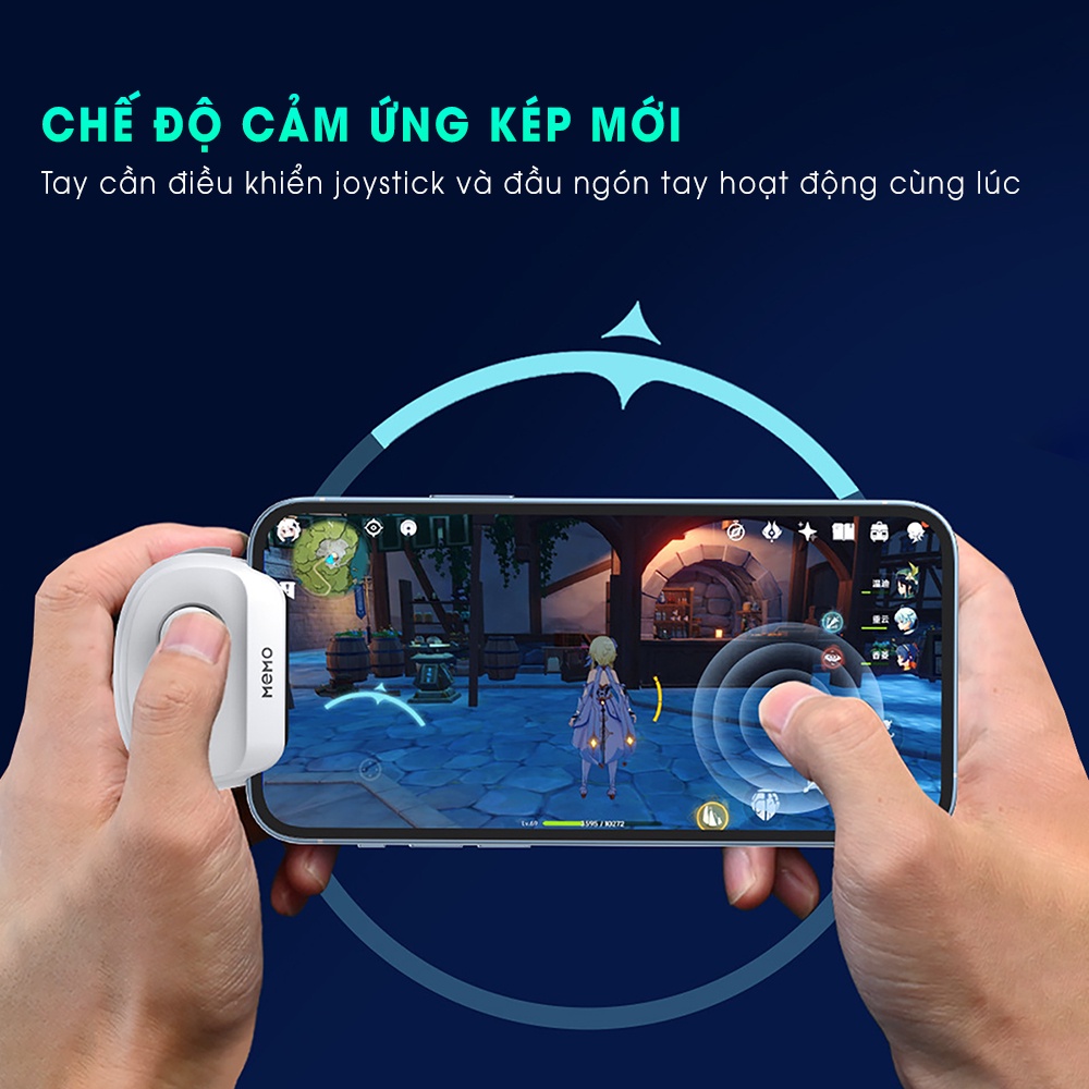 Tay cầm chơi game đện thoại MEMO MB01 -  Joystick macro combo tổ hợp phím ghìm tâm auto tap, kết nối bluetooth mượt mà - Hàng nhập khẩu