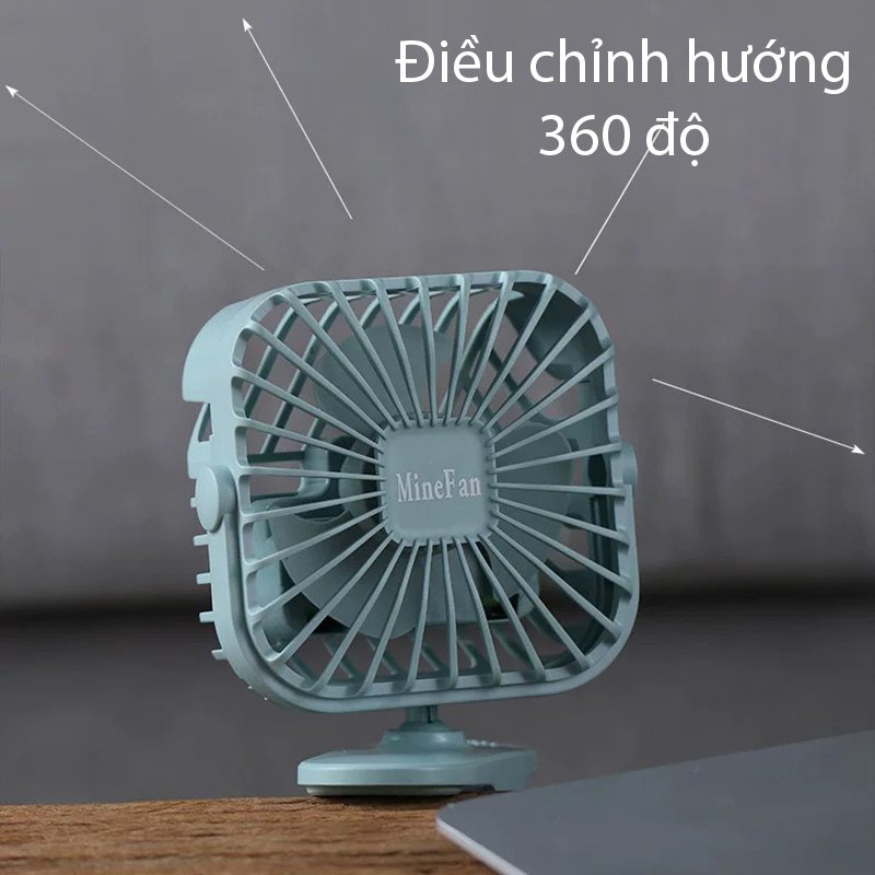 Quạt tích điện mini chân kẹp