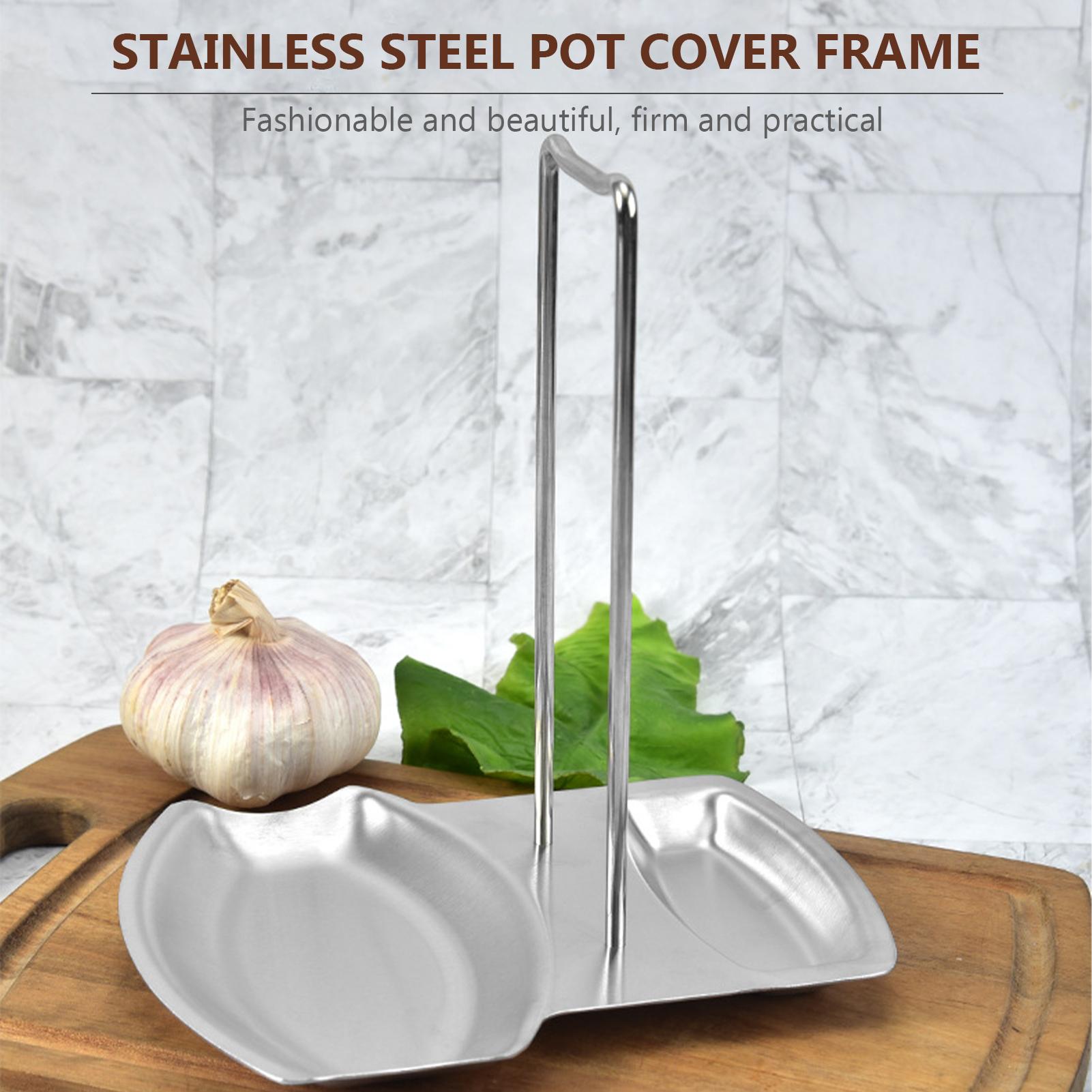 Pan Lid Holder Organizer Spoon Rack Combination Stainless Steel Kitchen Storage Easy to Clean