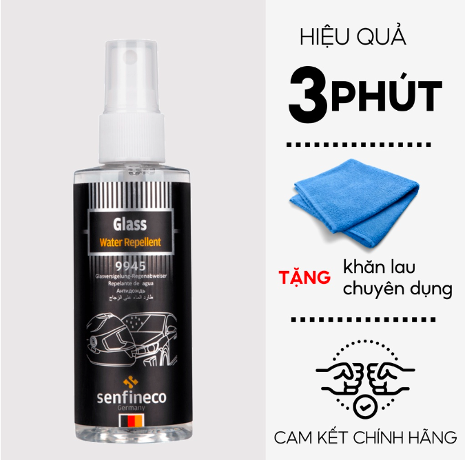 Bình xịt nano chống bám nước ô tô Senfineco 9945 chính hãng dung tích 100ml - Phụ kiện nội thất ô tô