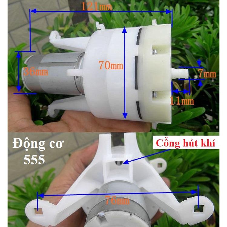 Bơm màng 12v Động cơ 555 - 10 lít khí / phút