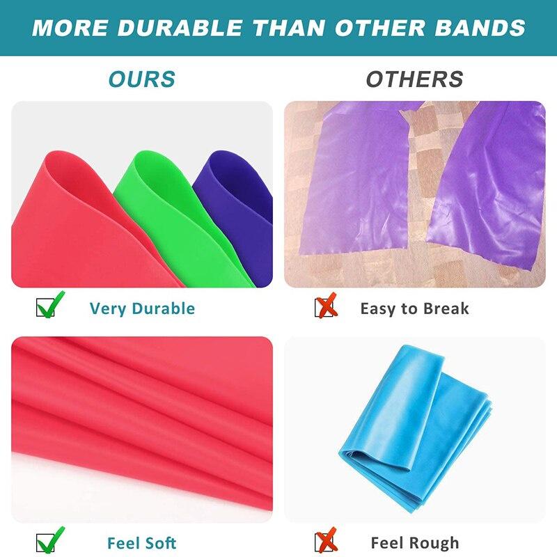Yoga Pilates Elastic Resistance Band Exercise Fitness Belt Training Elastic Exercise Fitness 150cm Natural Rubber Home Gym