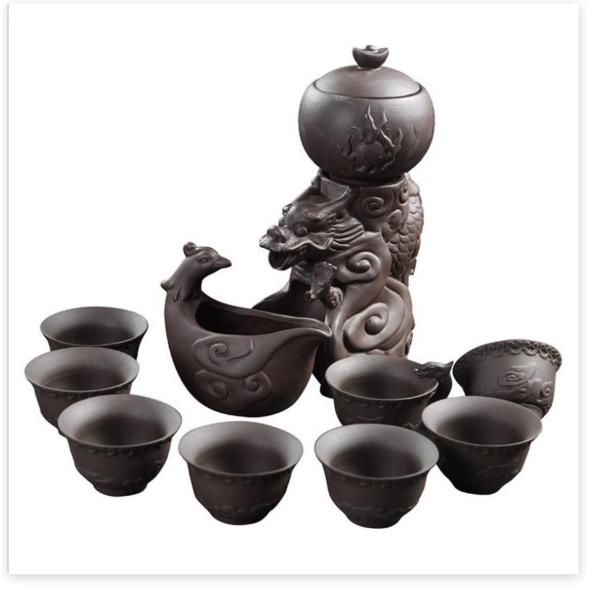 Bộ ấm trà Rồng thiên gốm cao cấp sang trọng