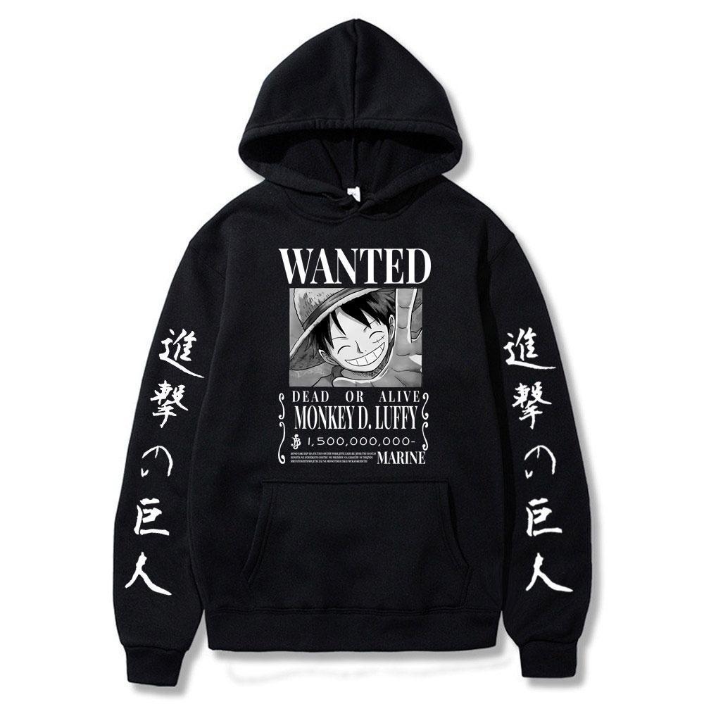 Áo Hoodie One Piece Luffy Wanted anime manga băng hải tặc - chất nỉ mềm mịn