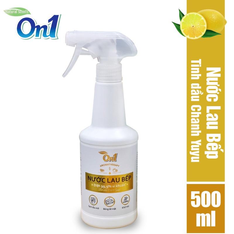 Nước lau bếp năng On1 500ml N6701 tinh dầu chanh Yuzu giúp làm sạch bụi bẩn, dầu mỡ, cặn bám lâu ngày