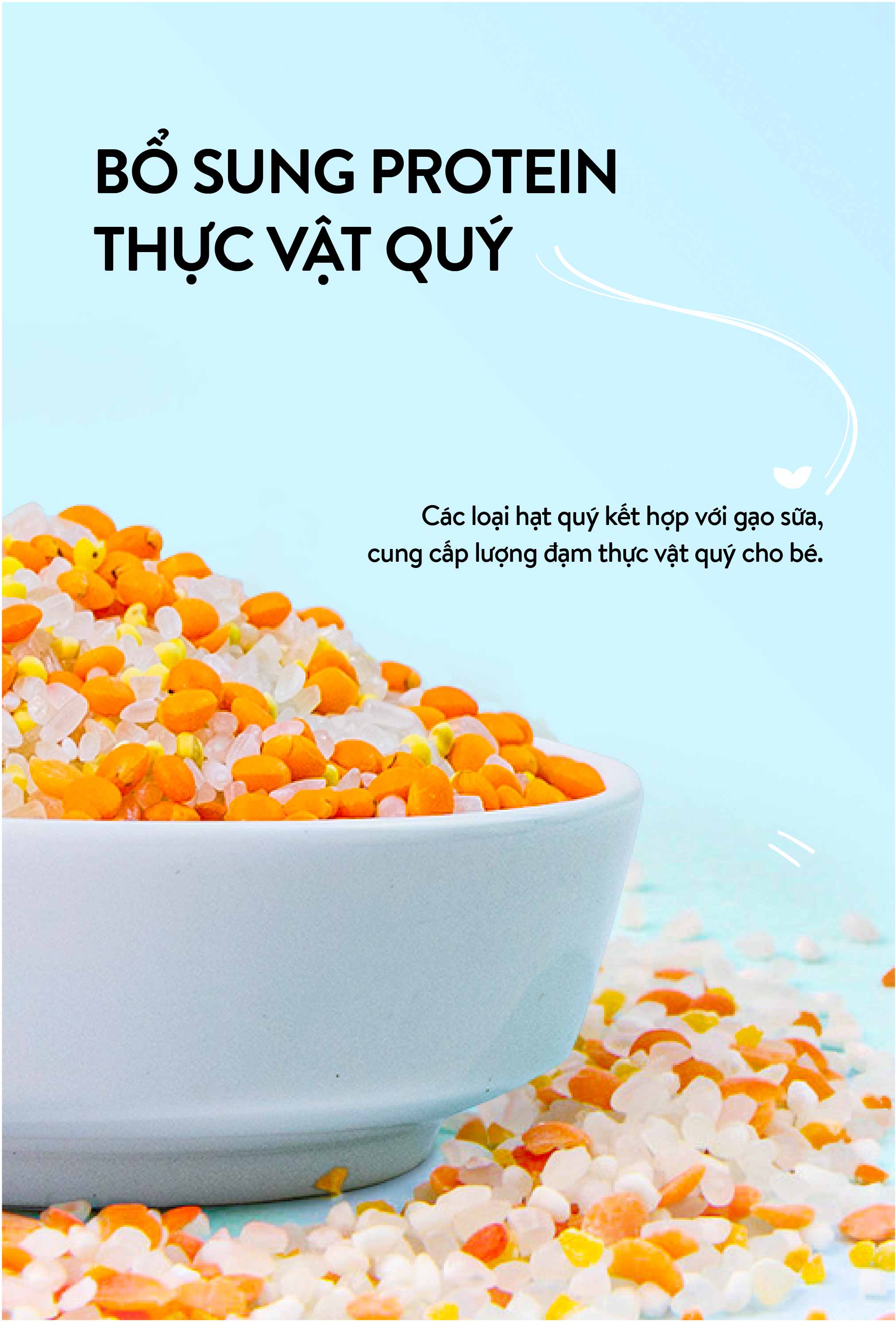 Hạt mix Mămmy cho bé ăn dặm tăng đề kháng trên 6 tháng gạo sữa, quinoa Diêm mạch và hạt chia, hũ 130g