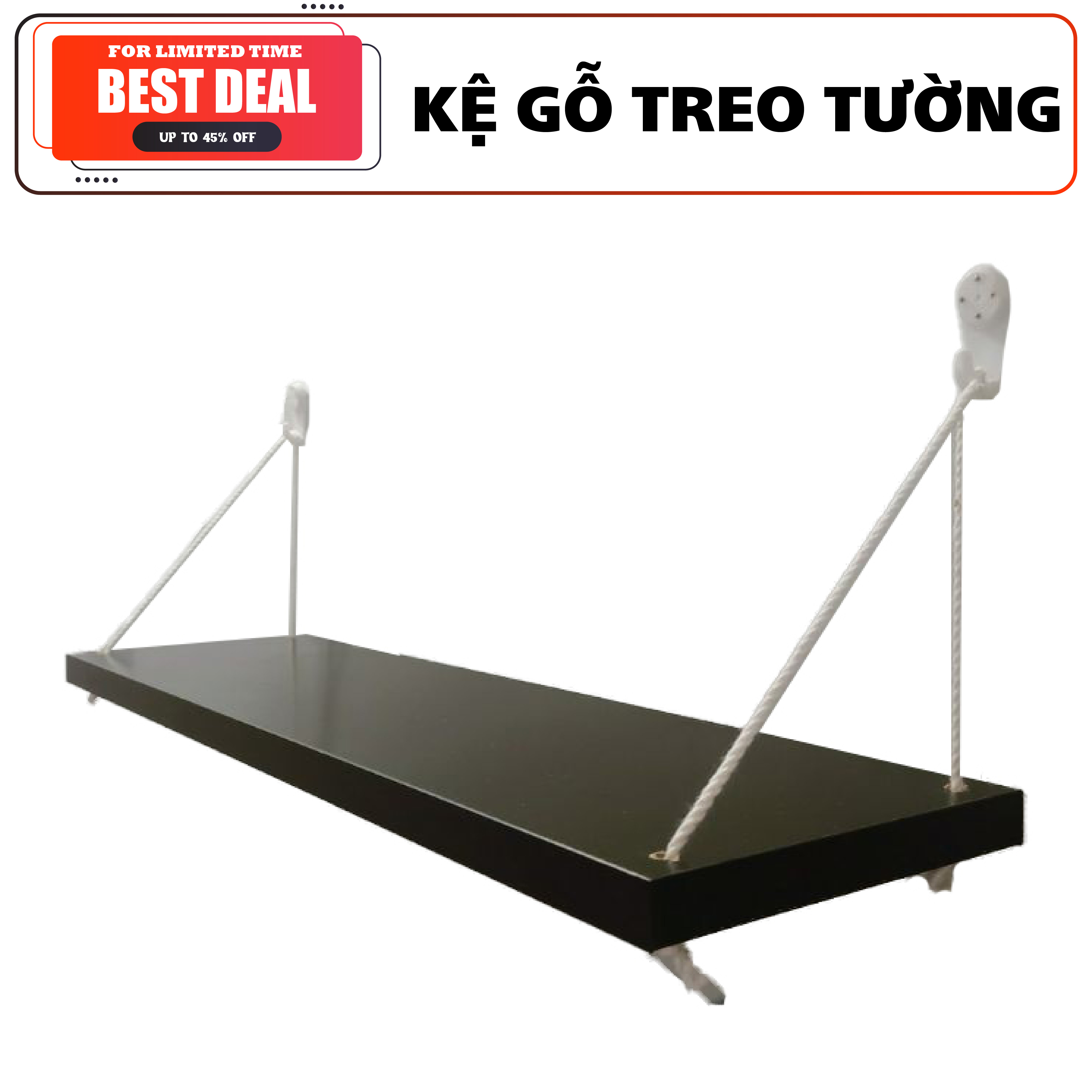 Kệ Gỗ Treo Tường Đơn Chân Tam Giác, Giá Gắn Tường Decor Trang Trí Phòng Khách, Phòng Làm Việc