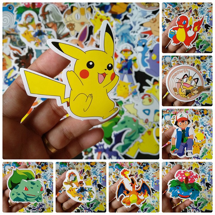 Set 60 Sticker Pokemon ảnh có ép lụa ( mẫu giao ngẫu nhiên )