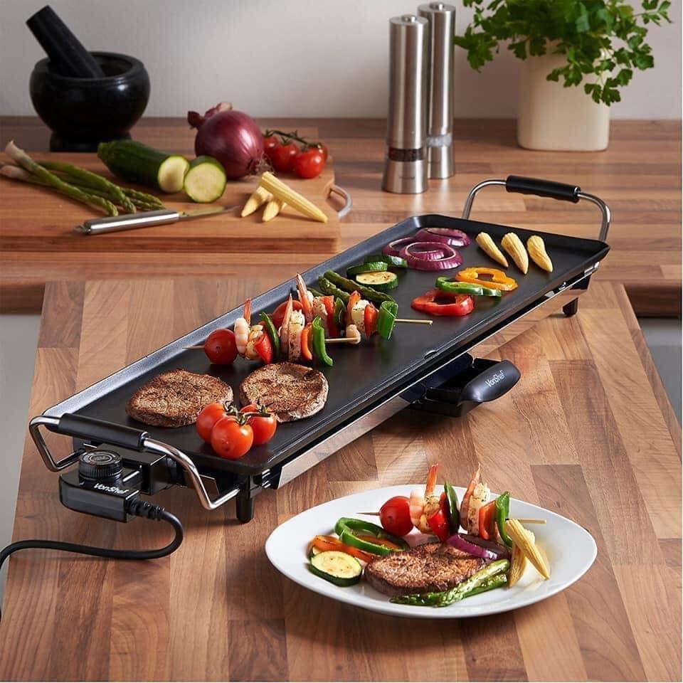 Bếp Nướng Teppanyaki Vonshef, Công Suất 2000W, KT 90x23cm, Khay Chống Dính, Dễ Vệ Sinh, Nhập Đức, BH 12 Tháng