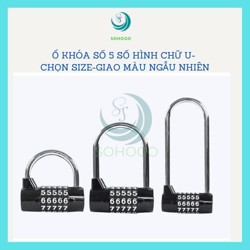 Video - Ổ Khóa Số 5 Số Đổi Mật Mã, Khóa Hành Lý, Khóa Cửa, Tủ - Chọn Cỡ - Ổ Khóa 5 Số Hình Chữ U, Khóa Vali, Khóa Xe Không Cần Dùng Chìa - Giao Màu Ngẫu Nhiên - Vừa