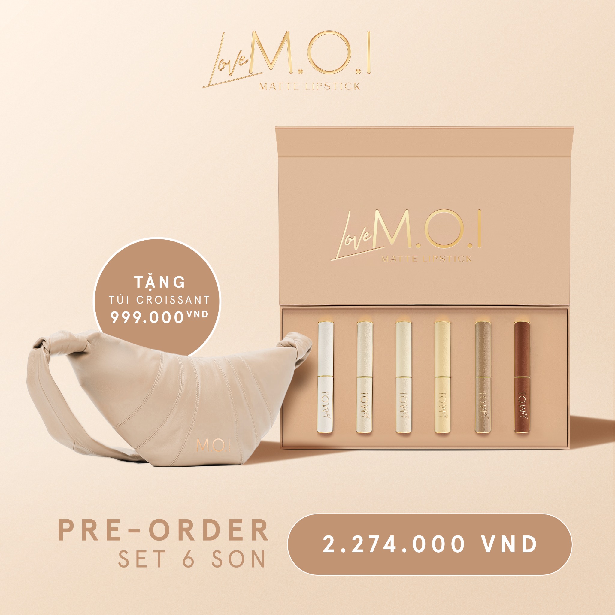 Set 6 Son Môi M.O.I Hồ Ngọc Hà Son Thỏi Lì M.O.I CAO CẤP 2023