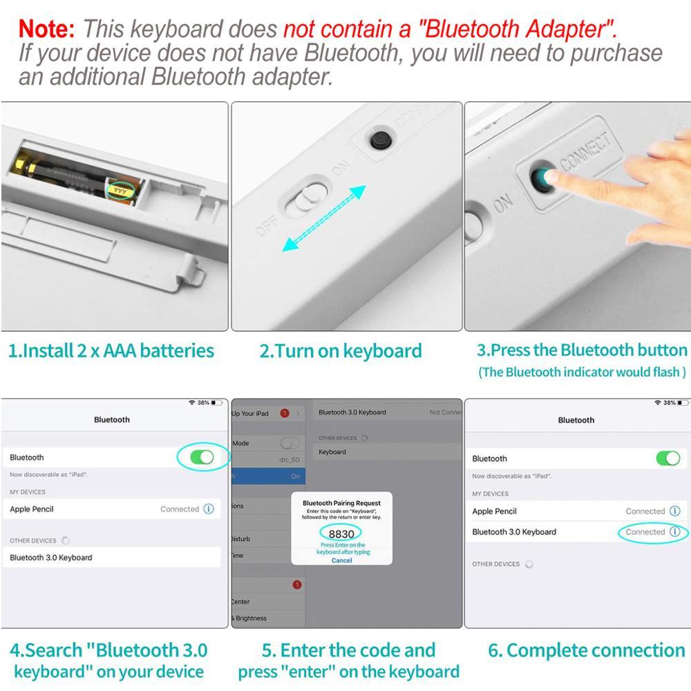 Pháp Nhân Vật Bluetooth Đèn Bàn Phím Di Động Slim Không Dây Bàn Phím Clavier Cho iPad iPhone IOS Android Windows Smart Tivi