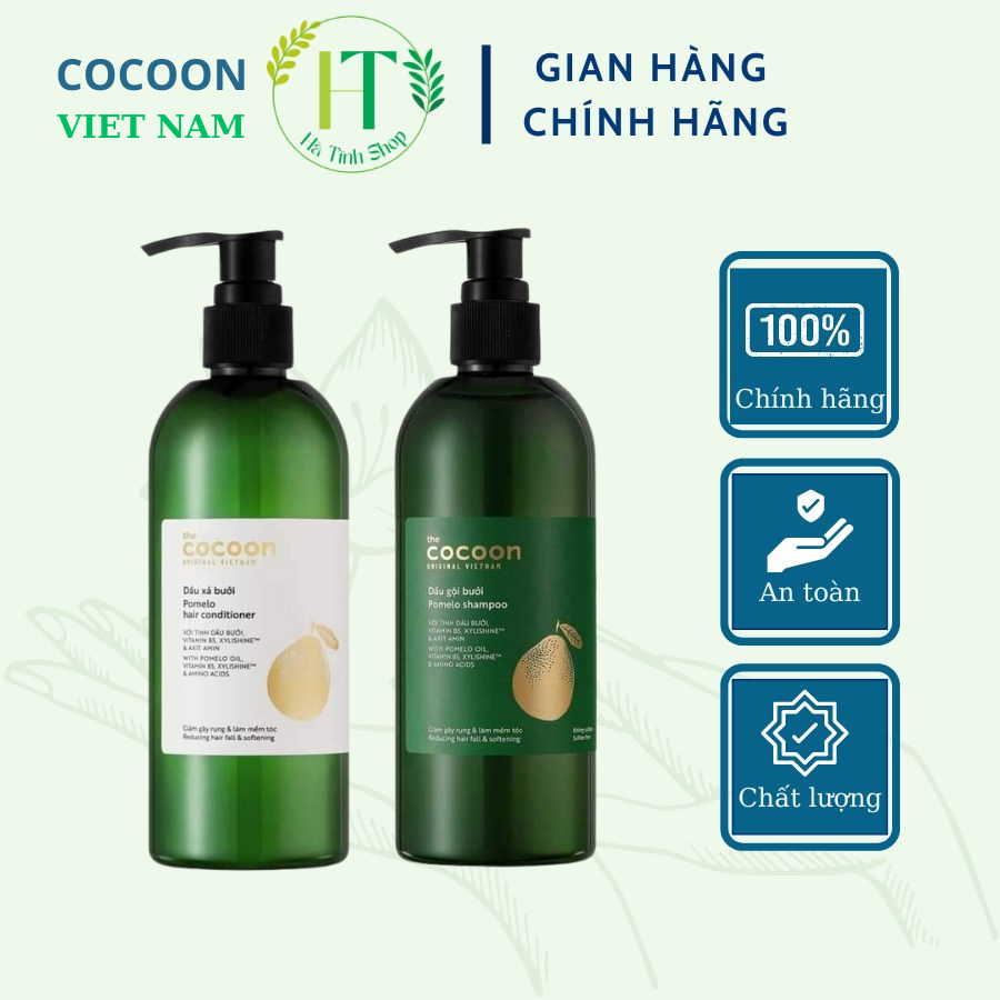 Combo dầu gội và dầu xả Cocoon ngăn rụng tóc giúp tóc mềm mượt 310ml - Thanh Mộc Hương Hà Tĩnh