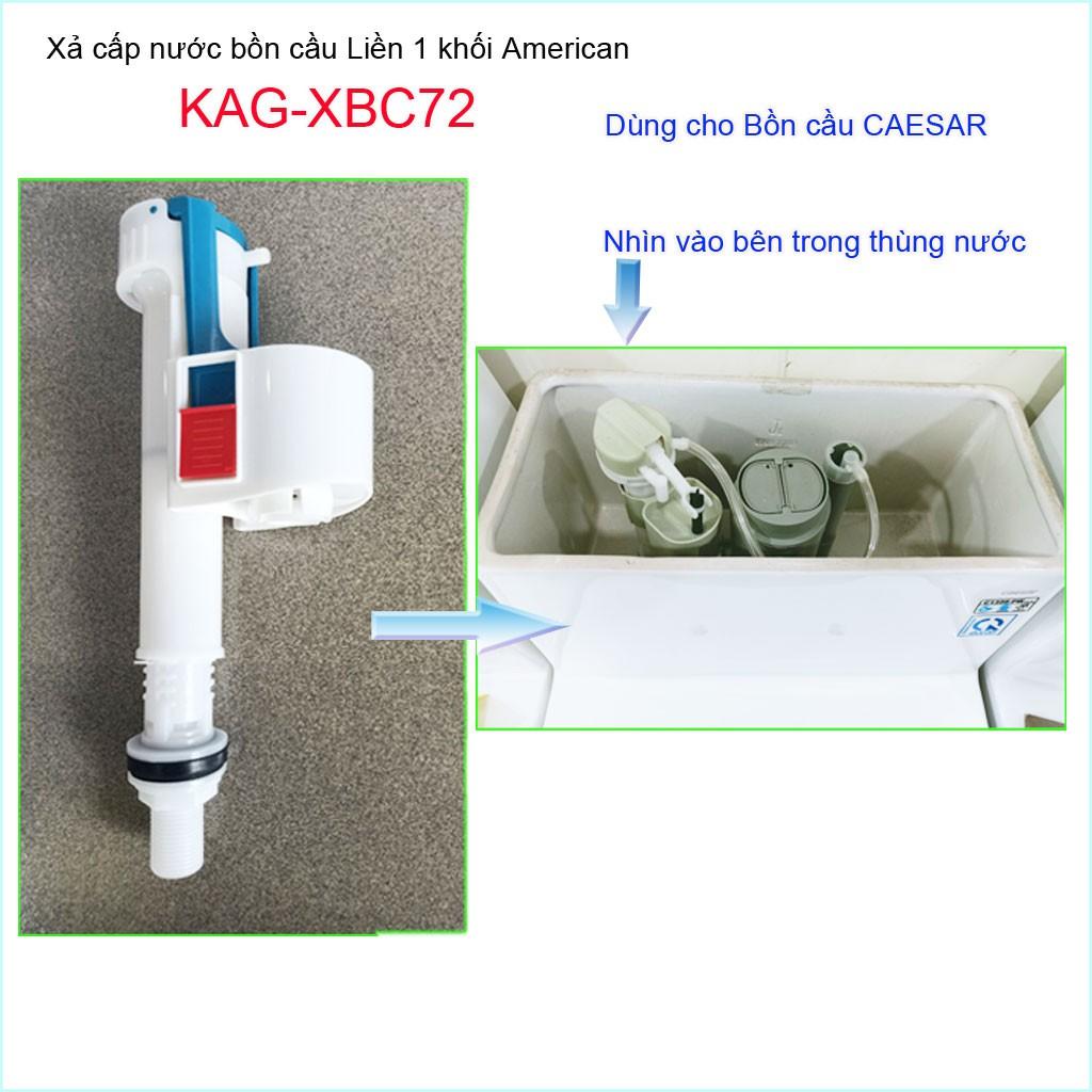 Cụm phao cấp nước bồn cầu KAG-XBC72A cao 21cm, cột cấp nước cho xí bệt 1 khối thấp nhựa 100% lắp vừa 99% các loại