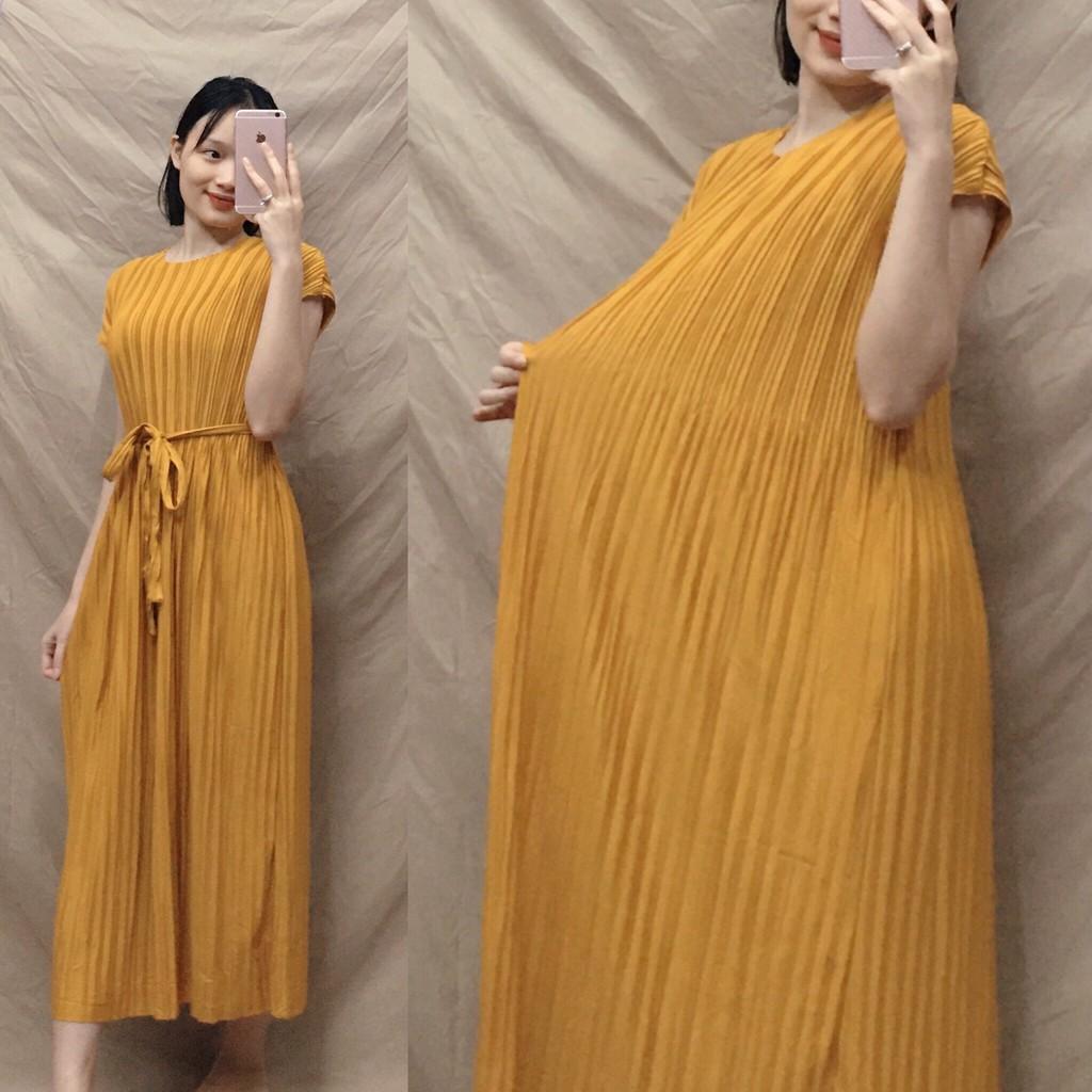 Váy bầu đẹp thời trang xếp li mẫu mới đầm bầu công sở dáng dài bigsize maternity dress