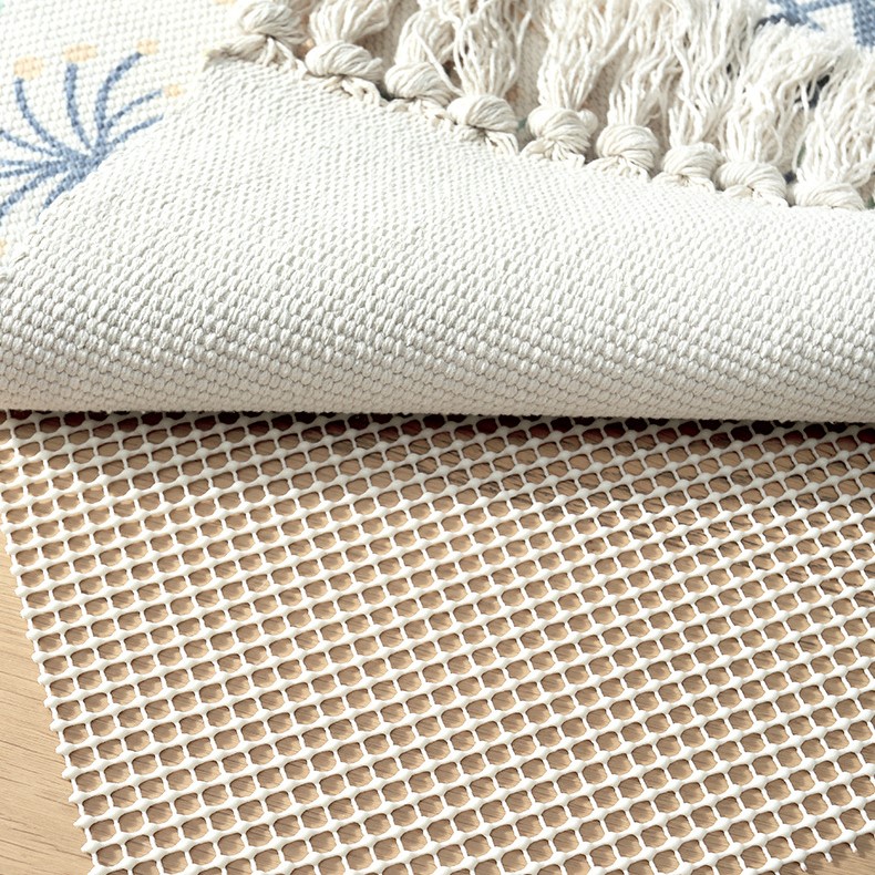 Thảm Canvas Tua Rua Trải Chân Giường Boho Trang Trí Phòng Ngủ