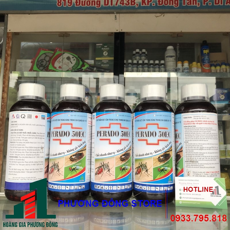 Thuốc diệt muỗi và côn trùng Perado 50EC-1 lít