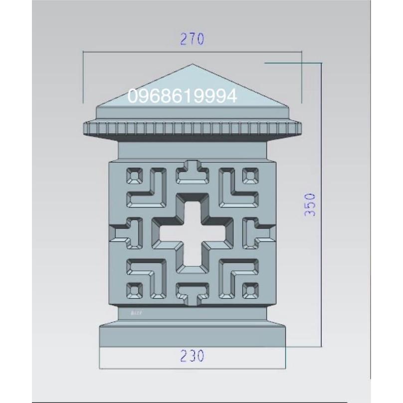 Khuôn trụ đèn sân vườn cỡ nhỏ dạng rỗng