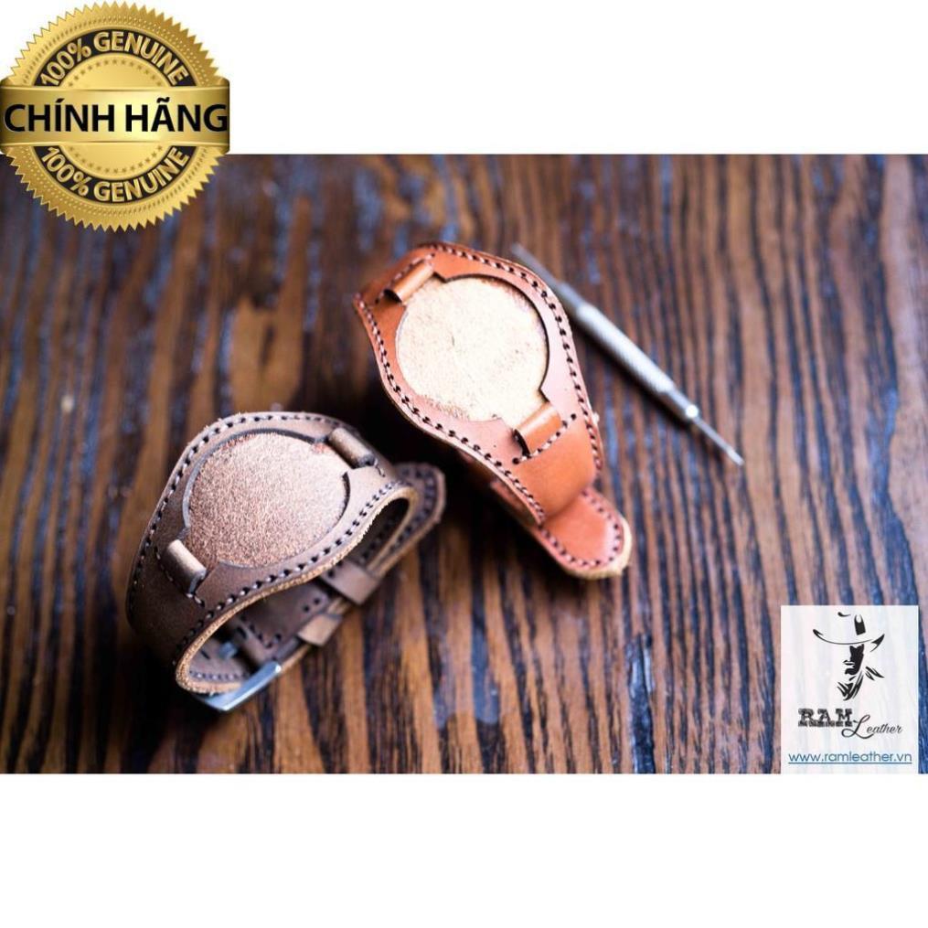 DÂY ĐỒNG HỒ QUÂN ĐỘI ĐỨC NÂU ĐỎ SIZE 10MM - RAM BUNDSTRAP - HÀNG CHÍNH HÃNG