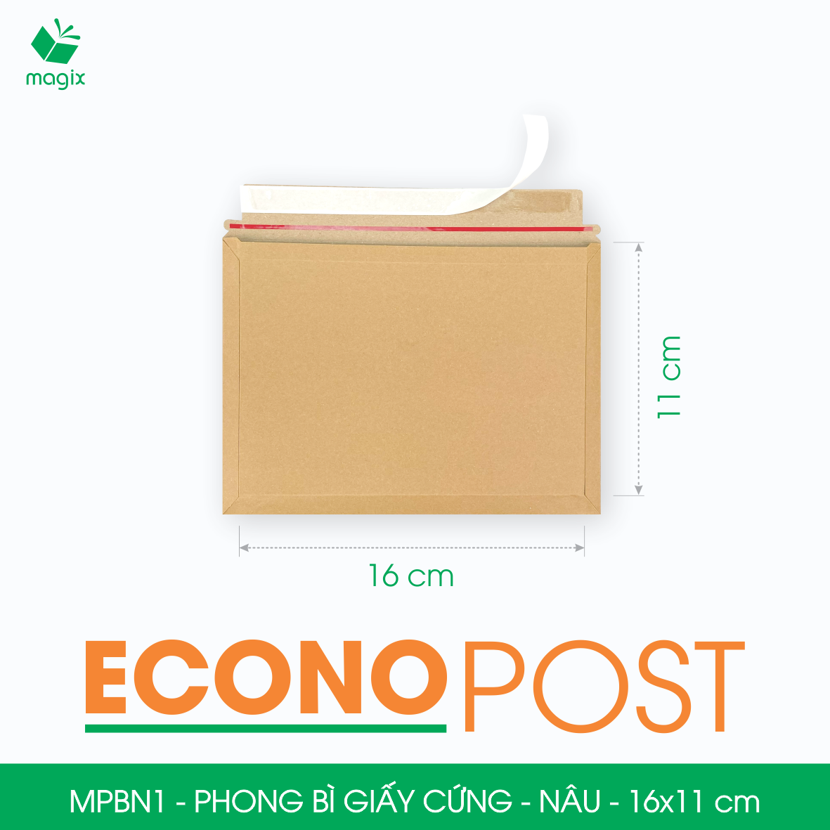 MPBN - Combo 20 phong bì giấy cứng đóng hàng màu nâu thay thế túi gói hàng - Nhiều kích thước