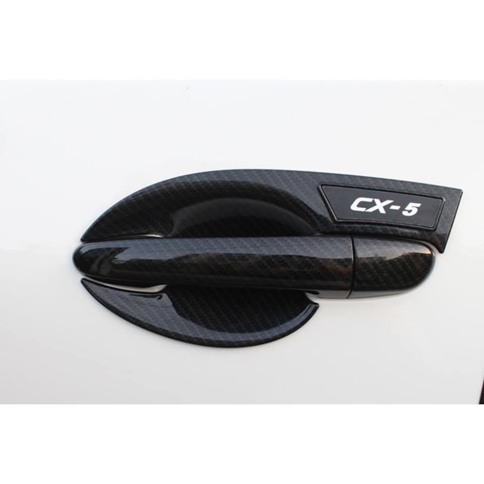 Ốp Tay Hõm Cửa Xe Mazda CX5. CX-5 2018 2019 2020 2021 vân Carbon.