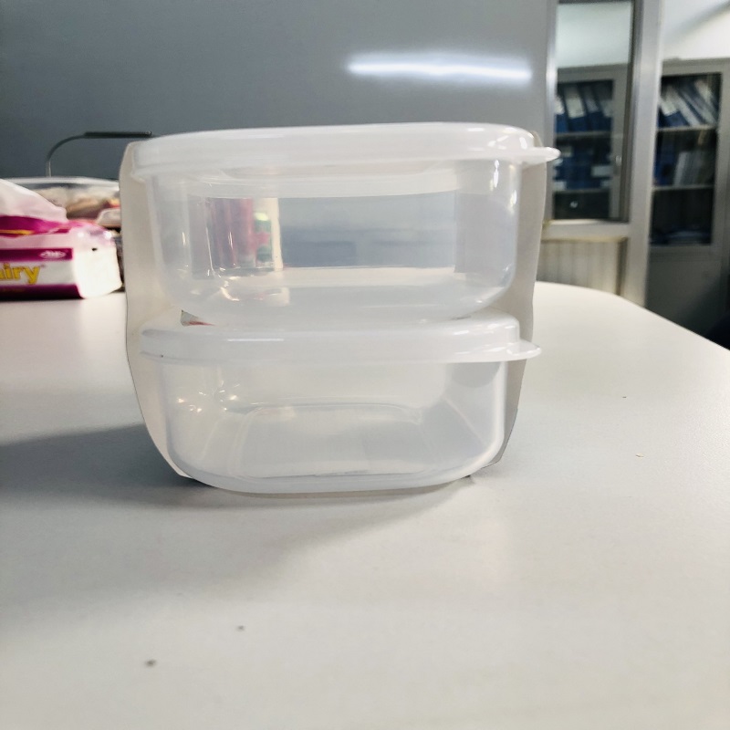Set 02 hộp thực phẩm chữ nhật, nắp mềm 280ml, làm từ nhựa PP cao cấp không chứa các hoạt chất gây hại - nội địa Nhật Bản