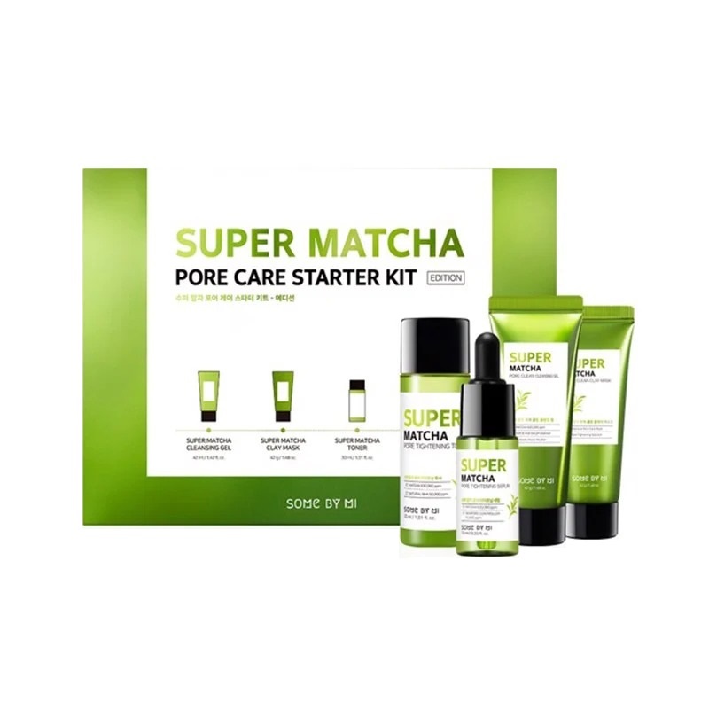 Bộ Kit 4 Sản Phẩm Chăm Sóc Da Se Khít Lỗ Chân Lông Some By Mi Super Matcha Pore Care Starter Kit - Edition