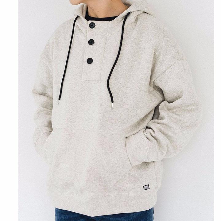 Áo Hoodie nam chất liệu nỉ dày ấm áp SSStutter Button hoodie