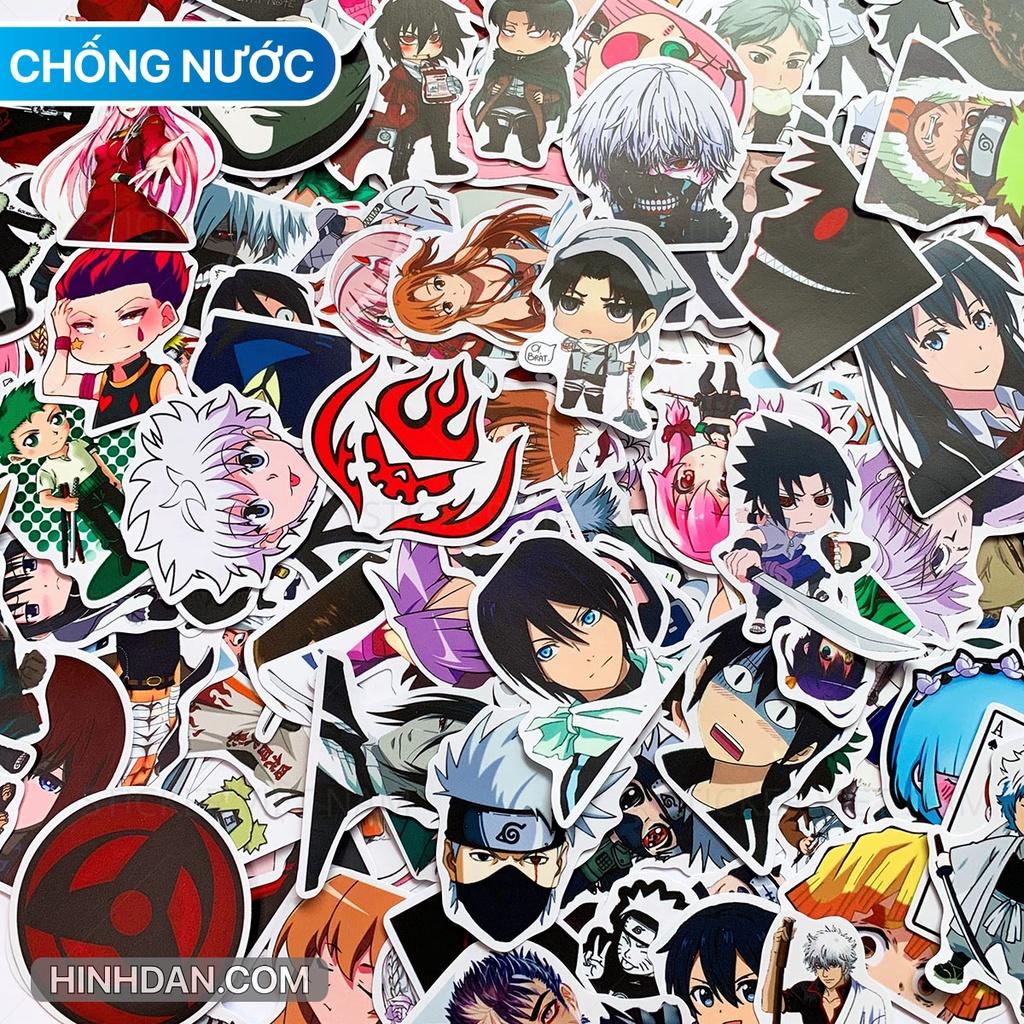 Sticker in hình ANIME Các nhân vật nổi tiếng Luffy, Zoro, Saitama, Levi Ackerman, Ichigo Kurosaki. . . chống nước