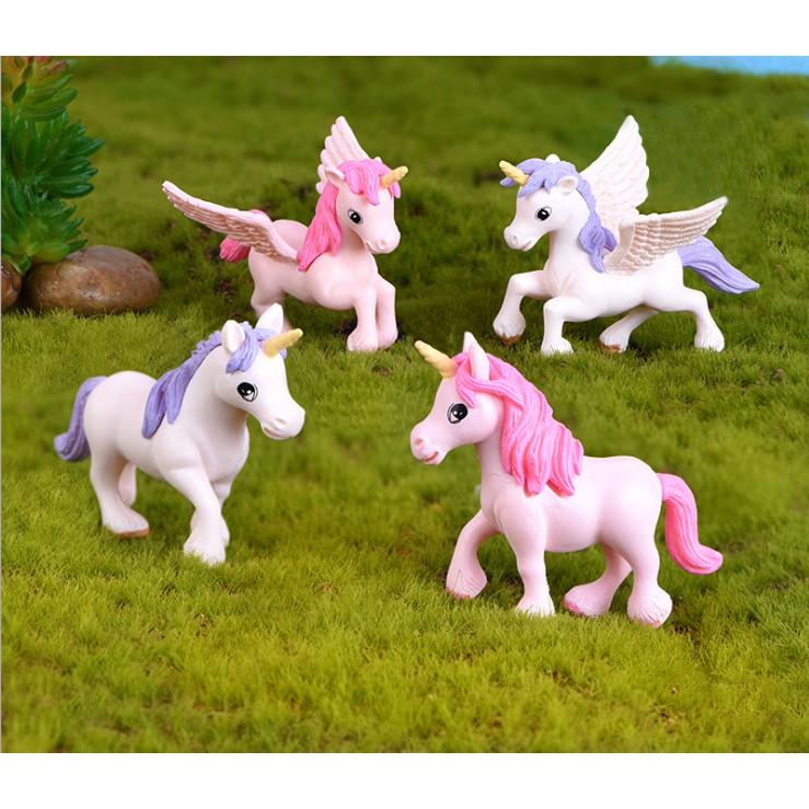 KHO-HN * Combo đôi Unicorn kỳ lân màu hồng và tím (có cánh và không cánh)