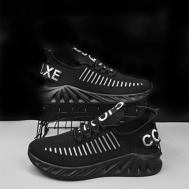 Giày chạy bộ thông thường của nam giới, thể thao ngoài trời siêu nhẹ, đi bộ chậm và giày hợp thời trang Color: black 9951 Shoe Size: '47