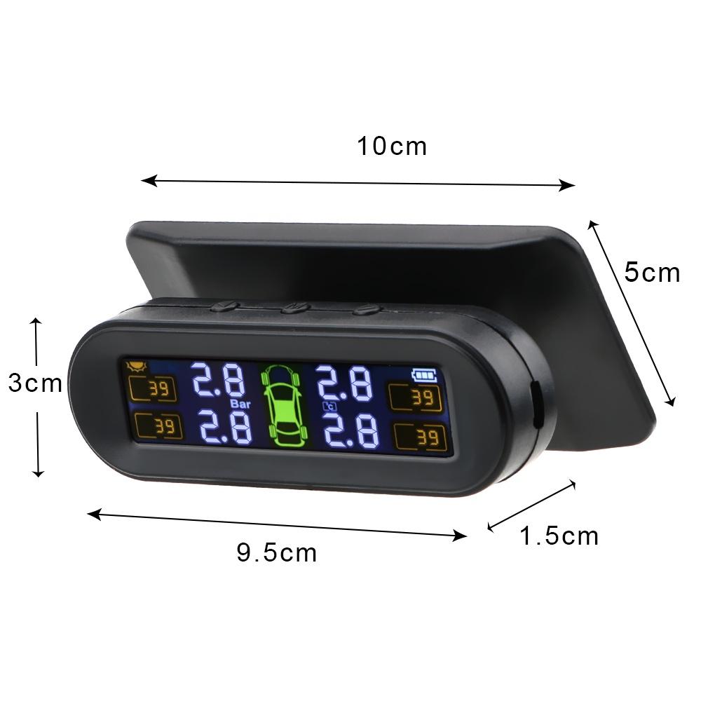 Hệ thống giám sát áp suất lốp xe hơi TPMS 4 cảm biến ngoài sử dụng năng lượng mặt trời