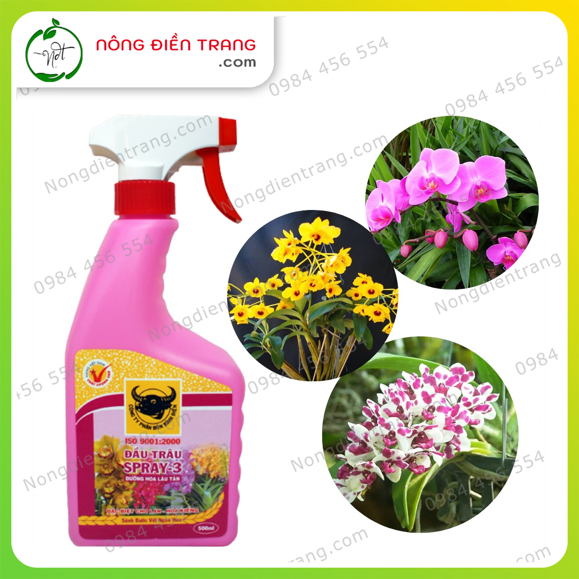 Combo Ba Phân Bón Lá Đầu Trâu SPRAY 1 - SPRAY 2 - SPRAY 3 - Chai 500ml - Kích Thích Nảy Chồi, Ra Lá, Ra Hoa, Dưỡng Hoa Lâu Tàn VTNN Nông Điền Trang