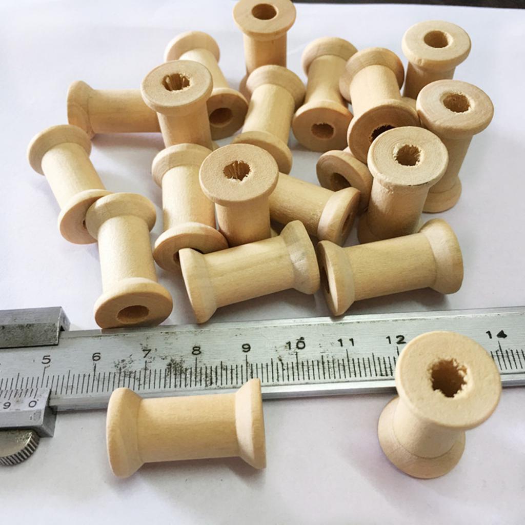 50 Gói Gỗ Cuộn-Chưa Hoàn Thành Bằng Gỗ Cuộn-Đường Chỉ May Lớp Viền Dây Dây Đường Chỉ May Chỉ Tổ Chức 27X16 Mm