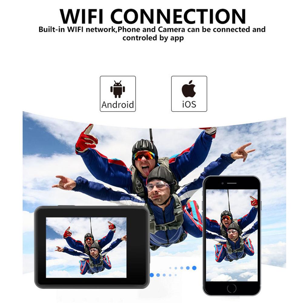 Camera hành động Ultra HD 4K 16.0MP WiFi 2.0 "Màn hình 170d dưới nước 30m Go Waterproof Pro Mũ bảo hiểm Ghi máy ảnh Sport Camer