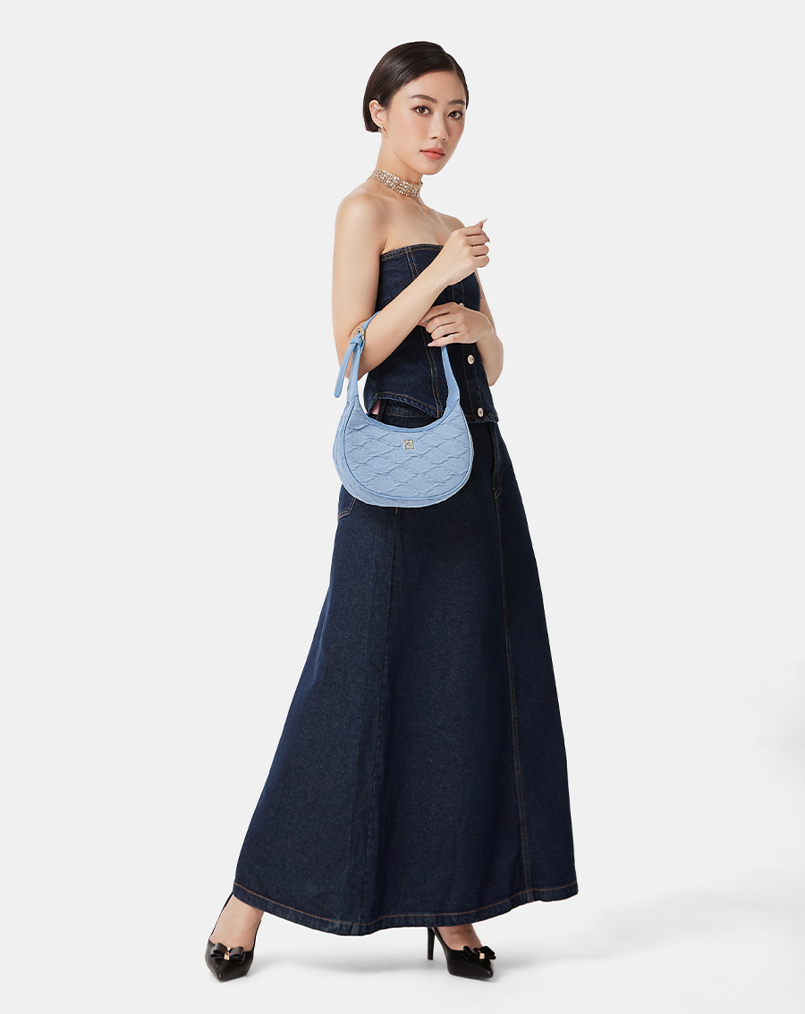 Túi Xách Nữ Thời Trang JUNO Cỡ Nhỏ Hobo Trang Trí Logo Cách Điệu TXN741