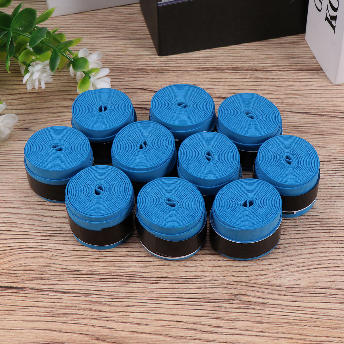 10 Chiếc Trắng Băng Keo Hoàn Thiện Cần Thấm Mồ Hôi Vợt Cầu Bám Bãi Biển Bóng Bàn Bát Trên Bao CuộN Color: Black