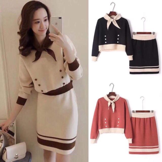 Set len cổ buộc nơ cao cấp SLNL