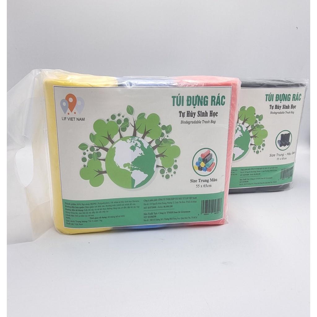 TÚI RÁC 3 CUỘN CỠ TRUNG TỰ PHÂN HUỶ SINH HỌC - LIFVIETNAM