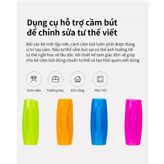 Dụng cụ hỗ trợ cầm nắm bút cho học sinh Deli - vỉ 4 chiếc - 507