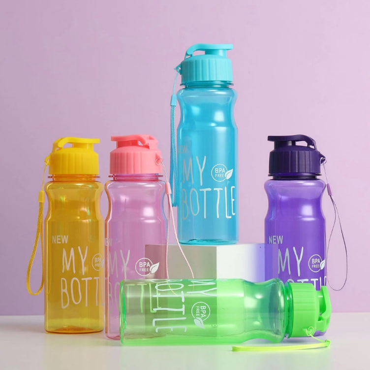 Bình, Chai Đựng Nước My Bottle, Chai Nước Học Sinh, Thể Thao, Tập Gym Cute Có Quai Xách - Dung tích 500 ml, Màu ngẫu nhiên