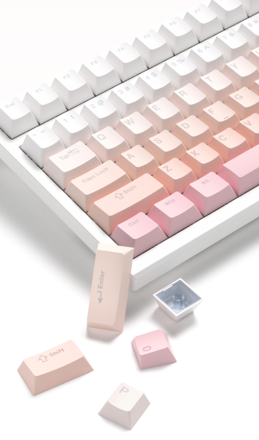 Bàn phím cơ FL-Esports FL100CPM Sakura Pink/White Olivia/Marsmallow - Hàng chính hãng