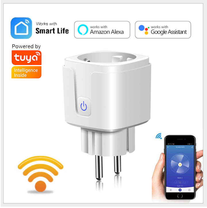 Ổ Cắm Wifi Điều Khiển Từ Xa 15A  dùng phần mềm TUYA ,SMART LIFE công tắc điều khiển từ xa wifi